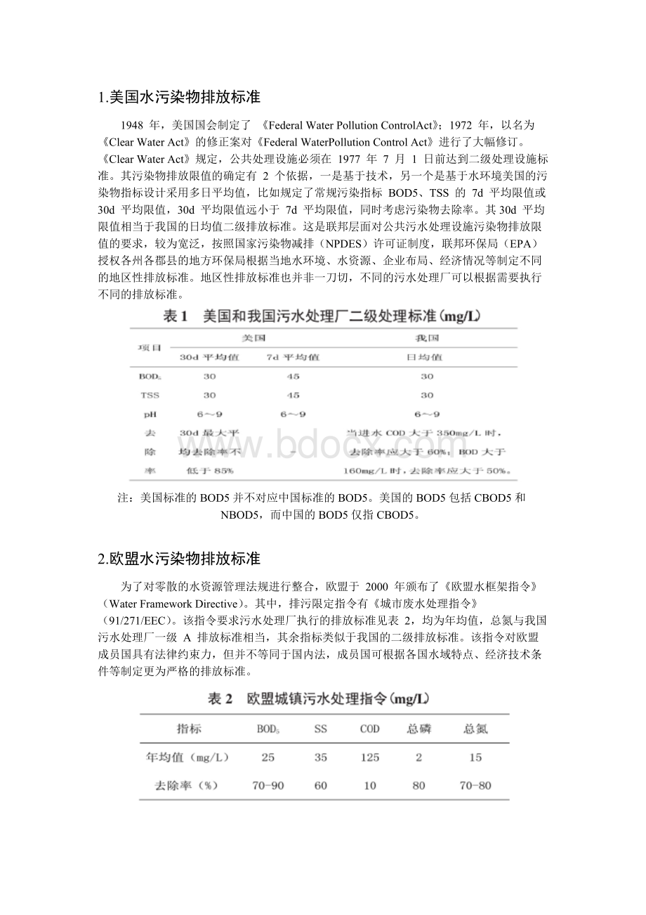 各国污水排放标准(美国、欧盟、日本、香港、以色列、新加坡、俄罗斯、马来西亚、泰国、阿联酋、拉丁美洲).docx_第1页