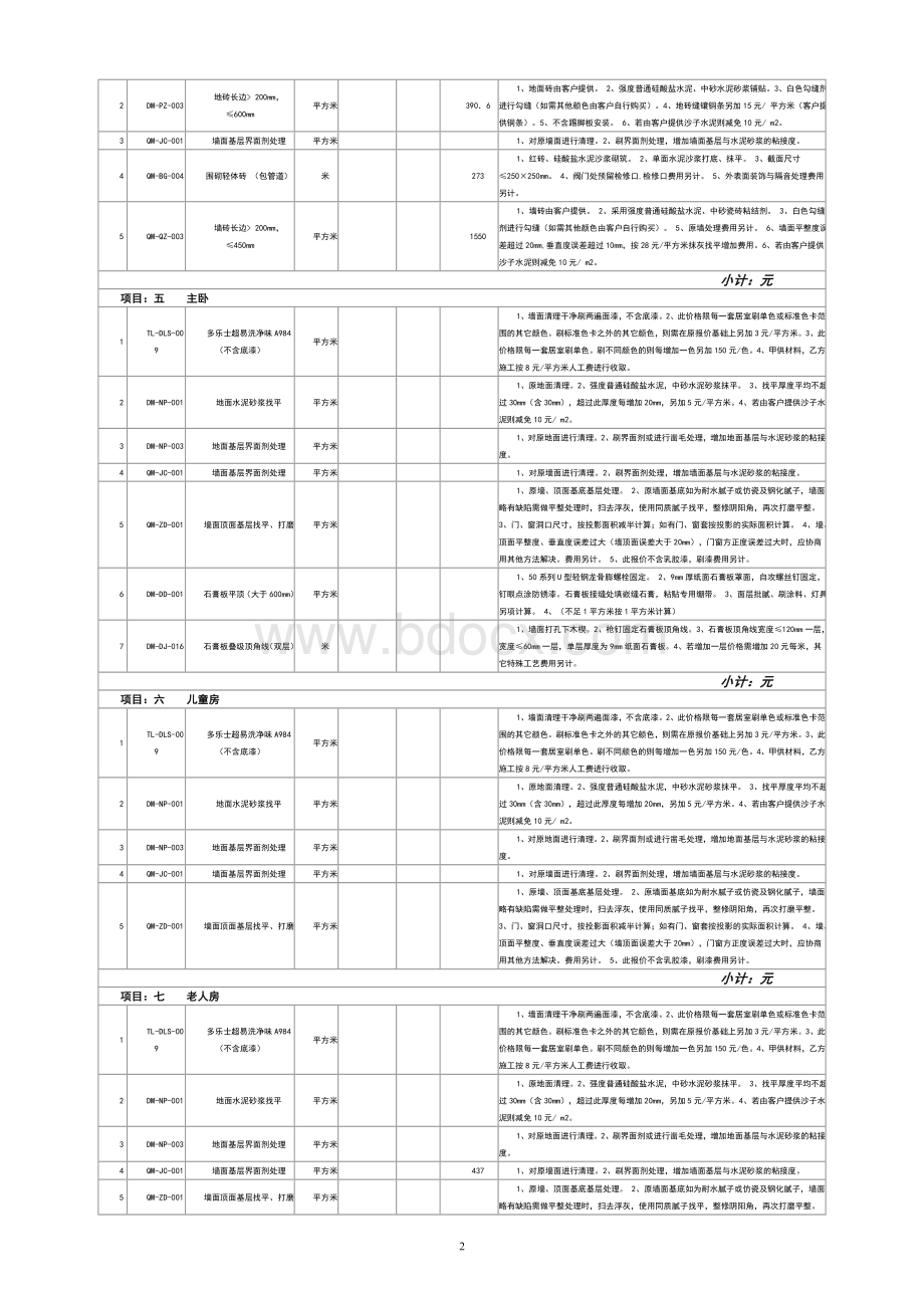 室内装修工程预算书.doc_第2页